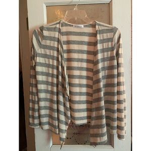 Liz Claiborne Gray Stripe Cardigan
